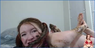 GingerCris in Filthy Funtime with Daddy: brutal Solo Scat and Puke Play