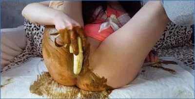 Anna Coprofield in Anna and Banana: Solo Scat Play and Shit Eating