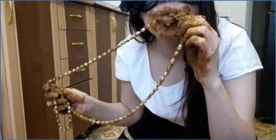 Scatlina Stars in Pearl Beads in Shit with Fisting and Smearing