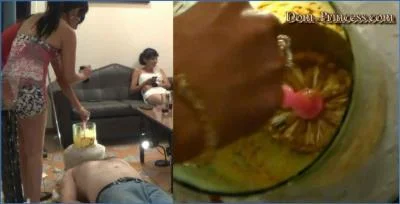 Latina Domme Denise Star Feeds and Smears Her Way Through Nasty Scat