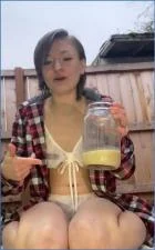 Sexandcandy18 Enemas and Masturbates in Morning Milk Enema Solo