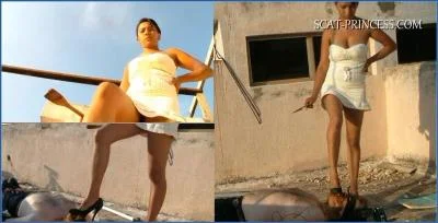 Mexican Latina Domme Nataly Shits and Smears on Submissive Man