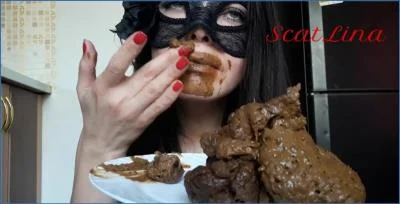Scatlina Defecates and Eats Her Own Mess with Dildo Action - Extreme