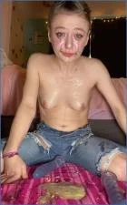 Sexandcandy18 Young Lolita Masturbation and Messy Deepthroat Training in Solo Scat Porn